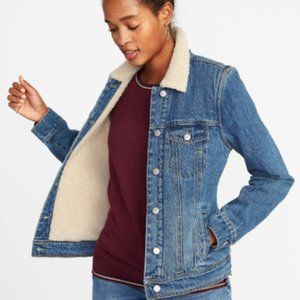 BRAND NEW Old Navy Sherpa-Lined Denim Jacket